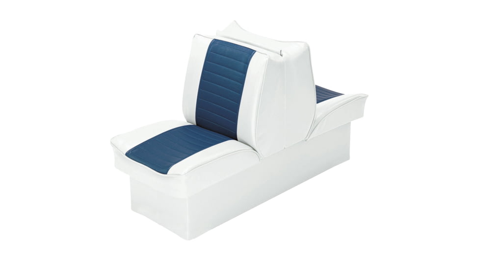 Wise Deluxe Small Craft Lounge Seat w/ 8'' Base, White/Navy, 8WD521P-1-924