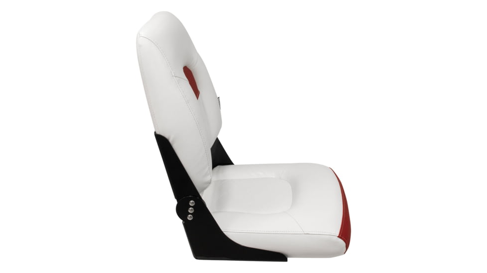 Wise DLX Pontoon Fold Down Seat, Brite White/Crimson Red, Medium, DLX1461-1906