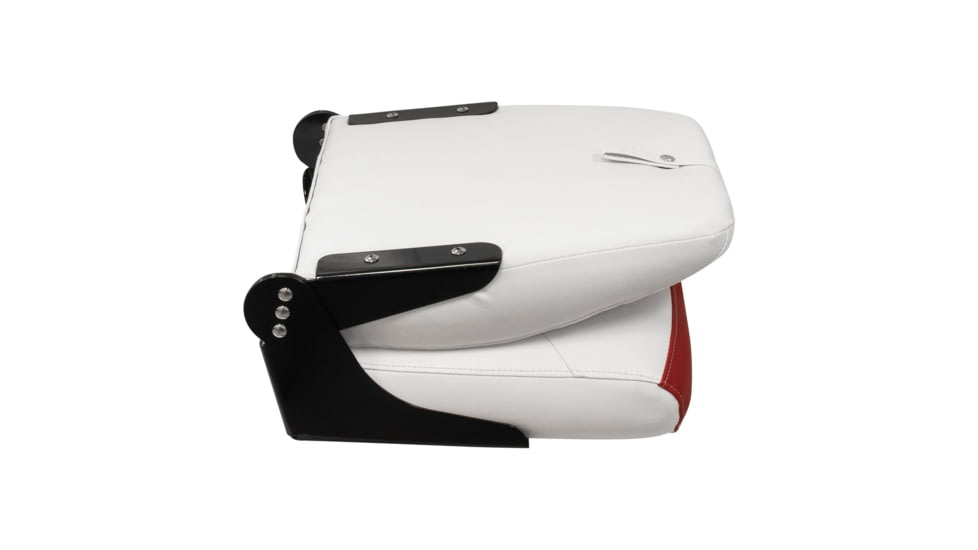 Wise DLX Pontoon Fold Down Seat, Brite White/Crimson Red, Medium, DLX1461-1906