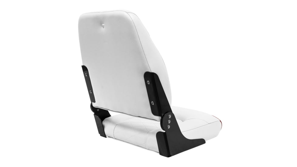 Wise DLX Pontoon Fold Down Seat, Brite White/Crimson Red, Medium, DLX1461-1906