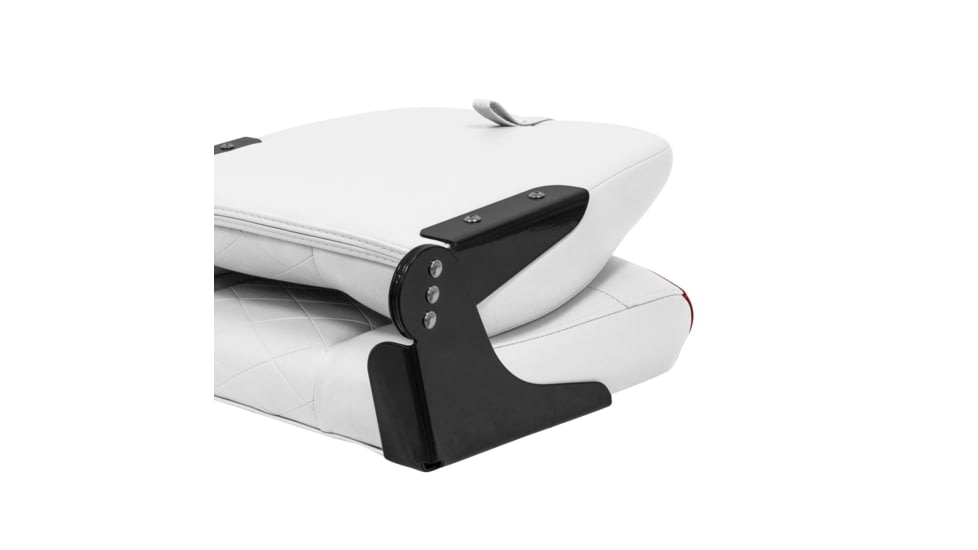 Wise DLX Pontoon Fold Down Seat, Brite White/Crimson Red, Medium, DLX1461-1906
