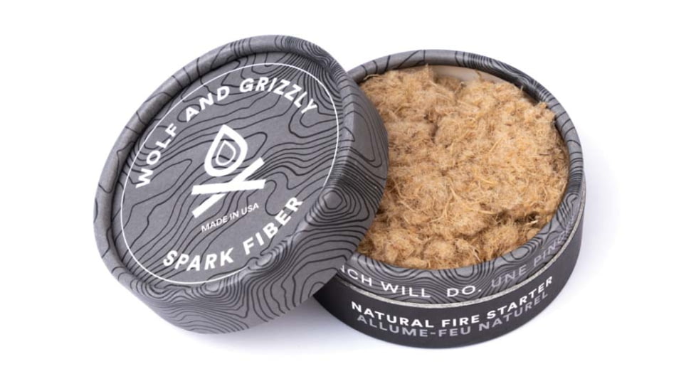 Wolf And Grizzly Spark Fiber Firestarter, 1.3 oz, WG-FS-mSF