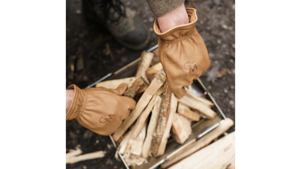 Wolf And Grizzly Wilderness Gloves, Brown Leather, Medium, WG-GV-mLTH-sM