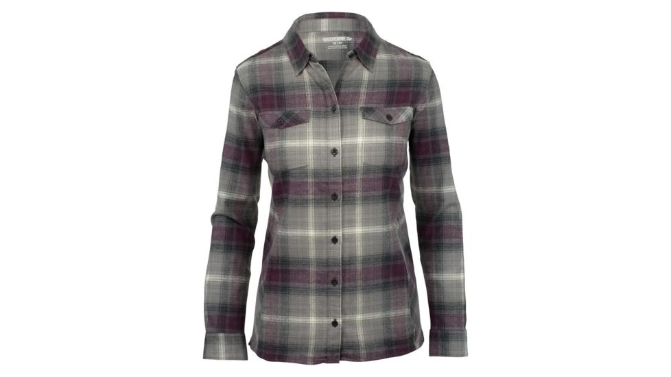 Wolverine Autumn Long Sleve Flannel Shirt - Women's, Dark Gray Plaid, Small W1204990-029-S