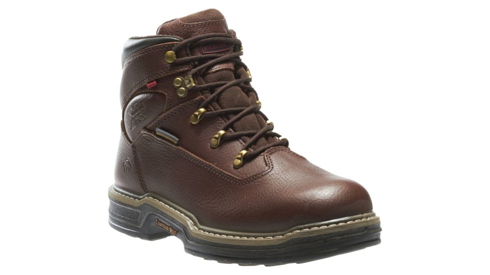 Wolverine Buccaneer Steel-Toe Waterproof 6in Work Boot - Mens, Dark Brown, 7.5 US, Medium, W04820-07.5M