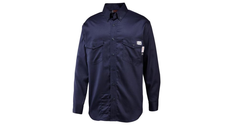 Wolverine FR Twill Long Sleeve Shirt - Mens, Navy, Small, W1203320-417-S