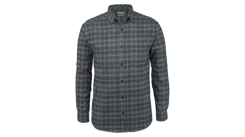 Wolverine Hammond Long Sleeve Flannel Shirt - Men's, Gunmetal Plaid, Medium W1203180-041-M