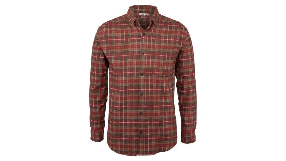 Wolverine Hammond Long Sleeve Flannel Shirt - Men's, Taupe Plaid, Medium W1203180-265-M