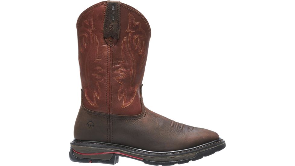 Wolverine Javelina Wellington Work Boot - Mens, Dark Brown/Red, 10 US, Medium, W02784-10.0M