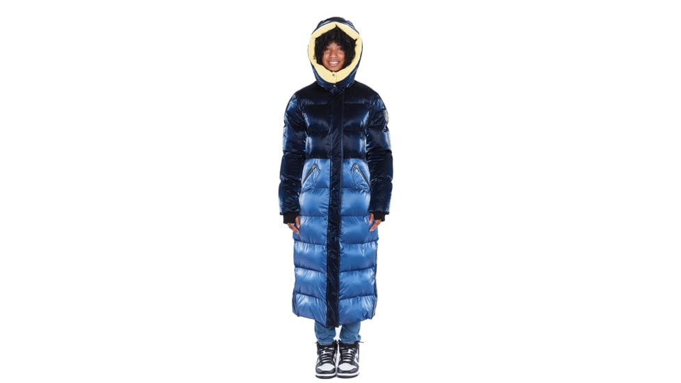 Woodpecker Bird of Paradise Coat - Womens, Dark Blue/Light Blue with Yellow Trim, 2XL, 688130588454
