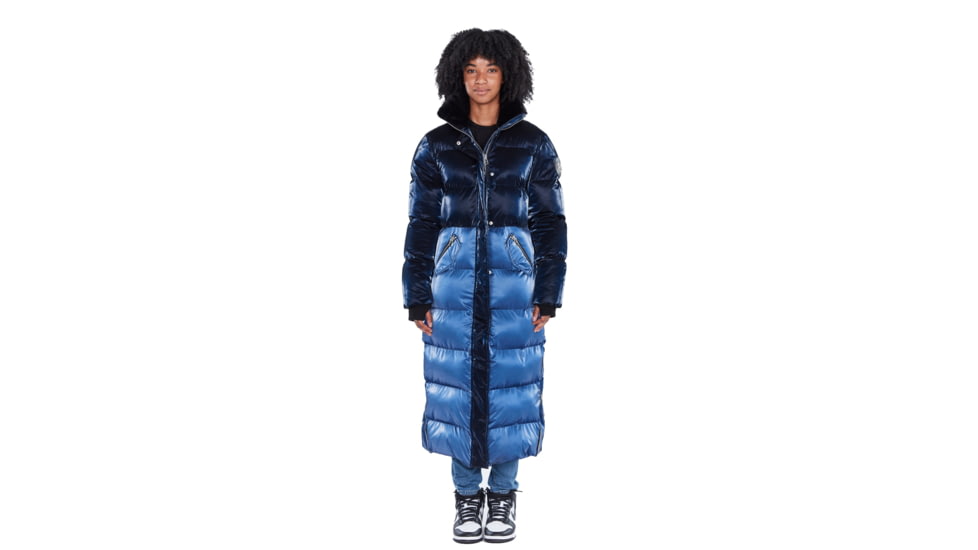 Woodpecker Bird of Paradise Coat - Womens, Dark Blue/Light Blue with Yellow Trim, 2XL, 688130588454