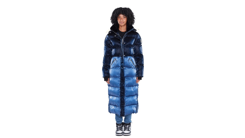 Woodpecker Bird of Paradise Coat - Womens, Dark Blue/Light Blue with Yellow Trim, 2XL, 688130588454