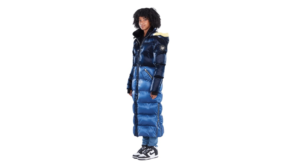 Woodpecker Bird of Paradise Coat - Womens, Dark Blue/Light Blue with Yellow Trim, 2XL, 688130588454