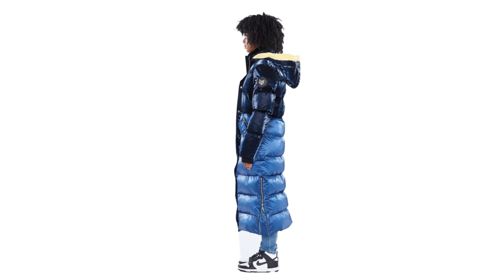 Woodpecker Bird of Paradise Coat - Womens, Dark Blue/Light Blue with Yellow Trim, 2XL, 688130588454