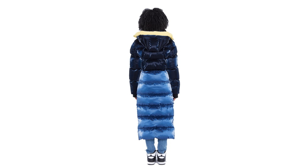 Woodpecker Bird of Paradise Coat - Womens, Dark Blue/Light Blue with Yellow Trim, 2XL, 688130588454
