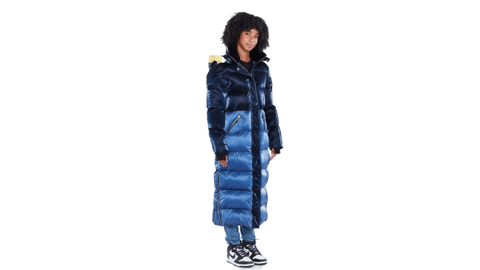 Woodpecker Bird of Paradise Coat - Womens, Dark Blue/Light Blue with Yellow Trim, 2XL, 688130588454