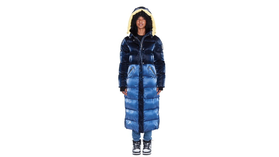 Woodpecker Bird of Paradise Coat - Womens, Dark Blue/Light Blue with Yellow Trim, 2XL, 688130588454