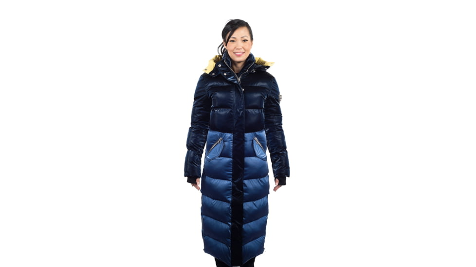 Woodpecker Bird of Paradise Coat - Womens, Dark Blue/Light Blue with Yellow Trim, Extra Large, 682670667860