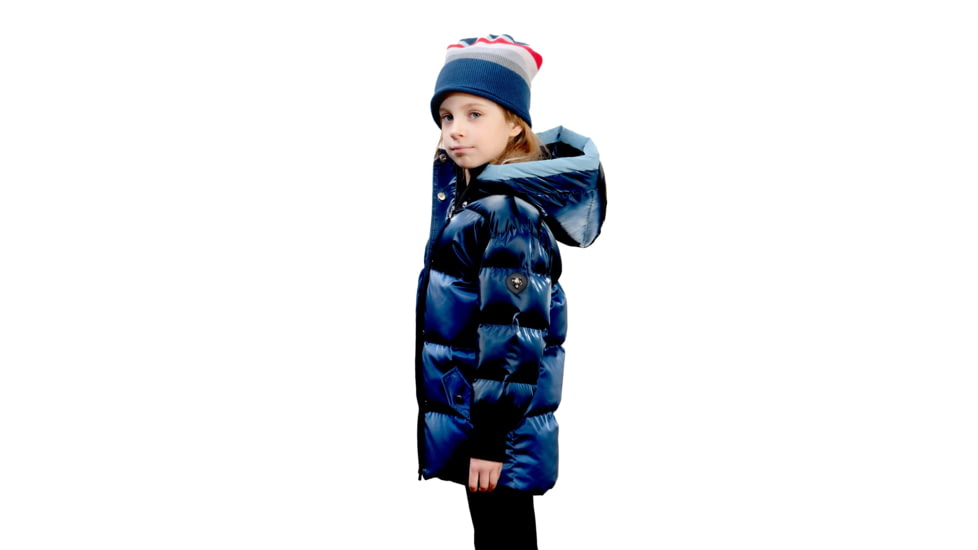 Woodpecker Chickadee Long Coat - Kids, Blue/Blue Trim, 4-5, 688130589086