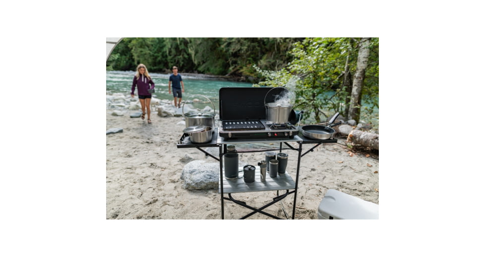 Woods 2-in-1 Grill &amp; Burner Propane Camping Stove, Black, CTI0765983