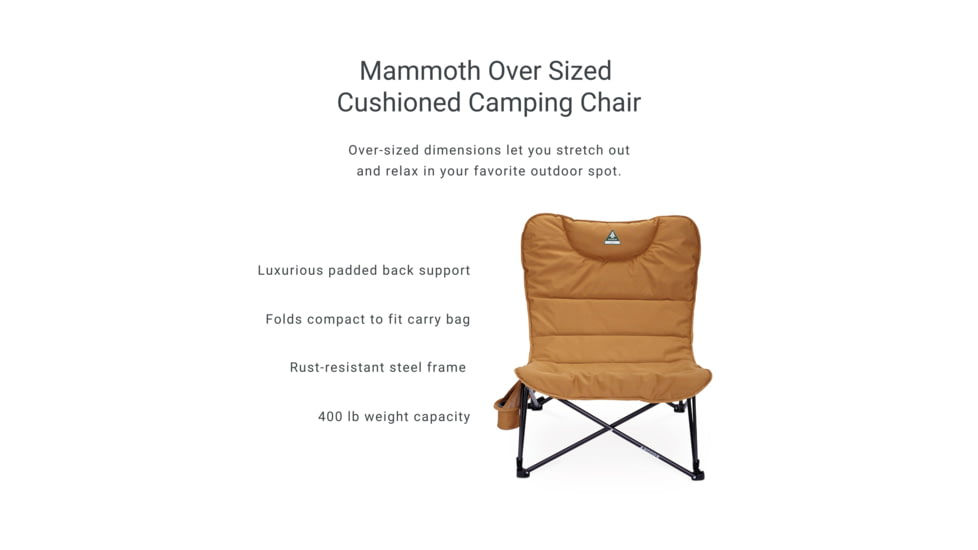 Woods Mammoth Folding Padded Camping Chair, Dijon, CTI0765848