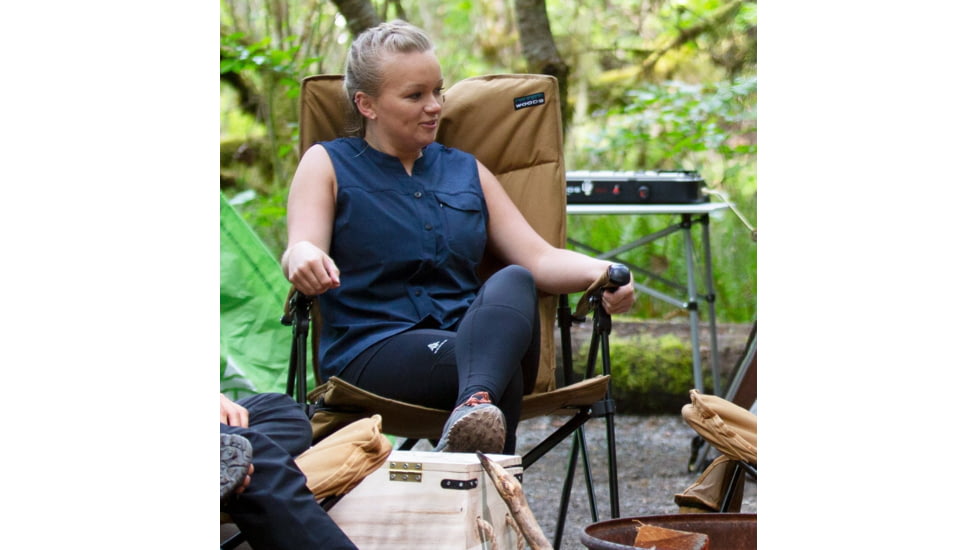 Woods Siesta Folding Reclining Padded Camping Chair, Dijon, CTI0765868