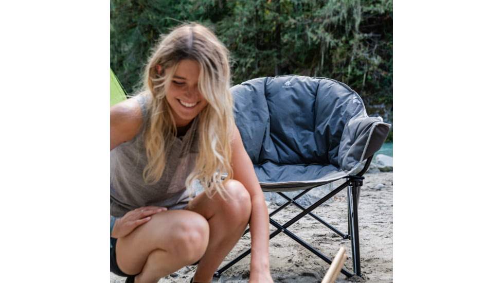 Woods Strathcona Fully Padded Folding Camping Bucket Chair, Gray, CTI0766048G