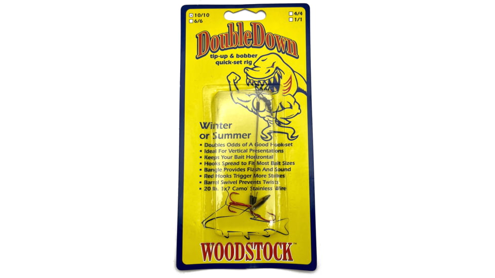 Woodstock Line Vertically Presented Quick Set Rig Size 4/4 Hooks &amp; Bgl, Red, 4/4, DD-4/4