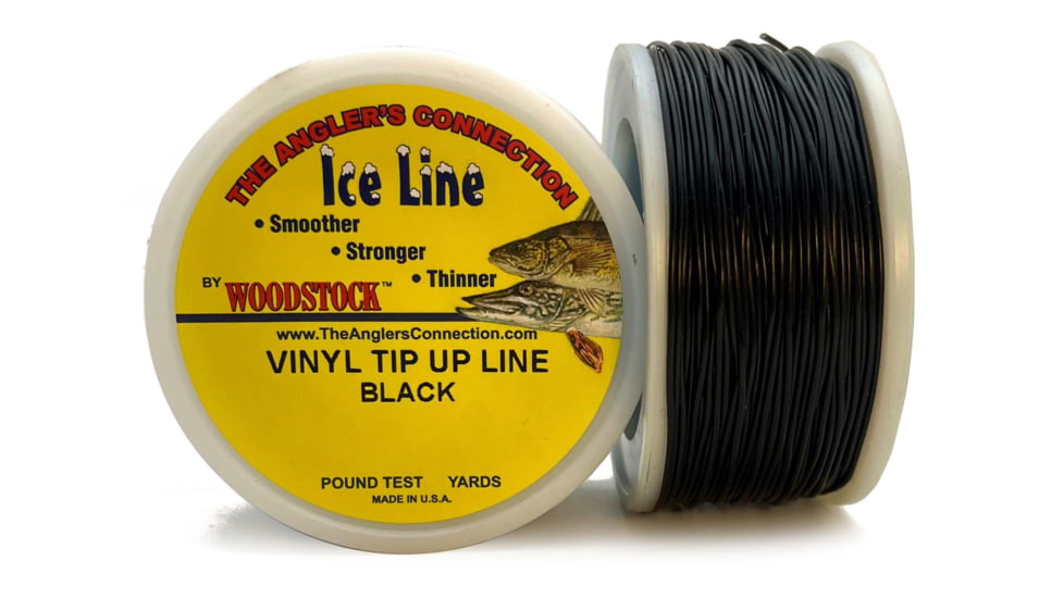 Woodstock Line Vinyl Tip-Up Line, 50Yd, 20lb Test Black,, Black, 20lb, VTU-0050-020-B