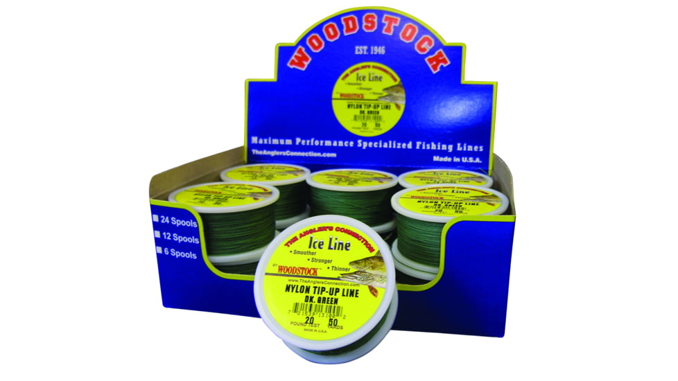 Woodstock Tip-Up Line Green Number 40 50Yd 12/Display, 12-TU-50-40-G
