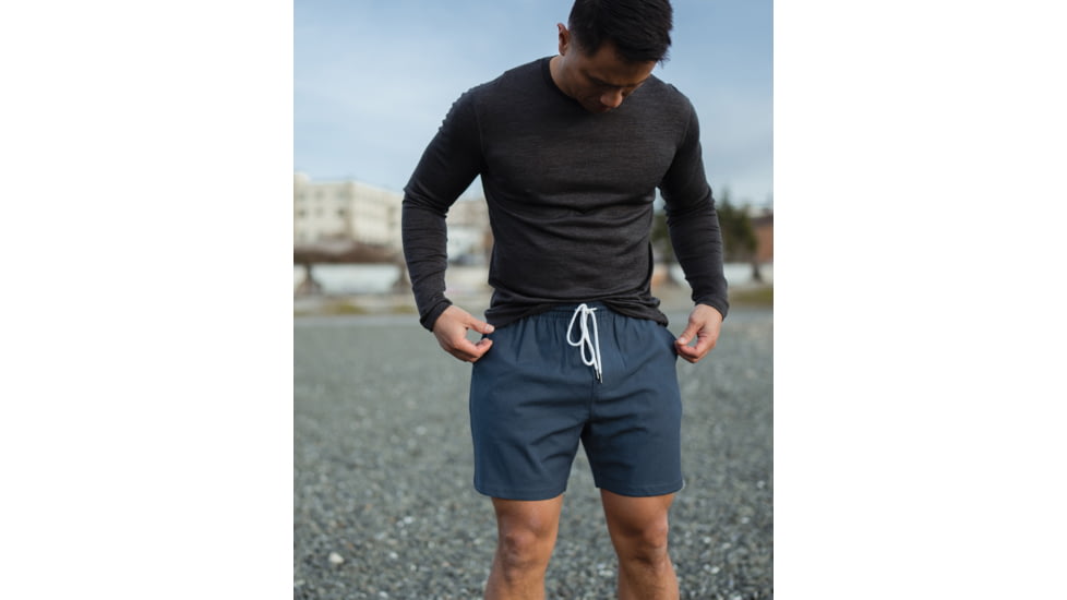Woolly Clothing Co Longhaul Weekender Shorts, Mens, Deep Sea, Medium, mlghlbtmswkendershtdpseam