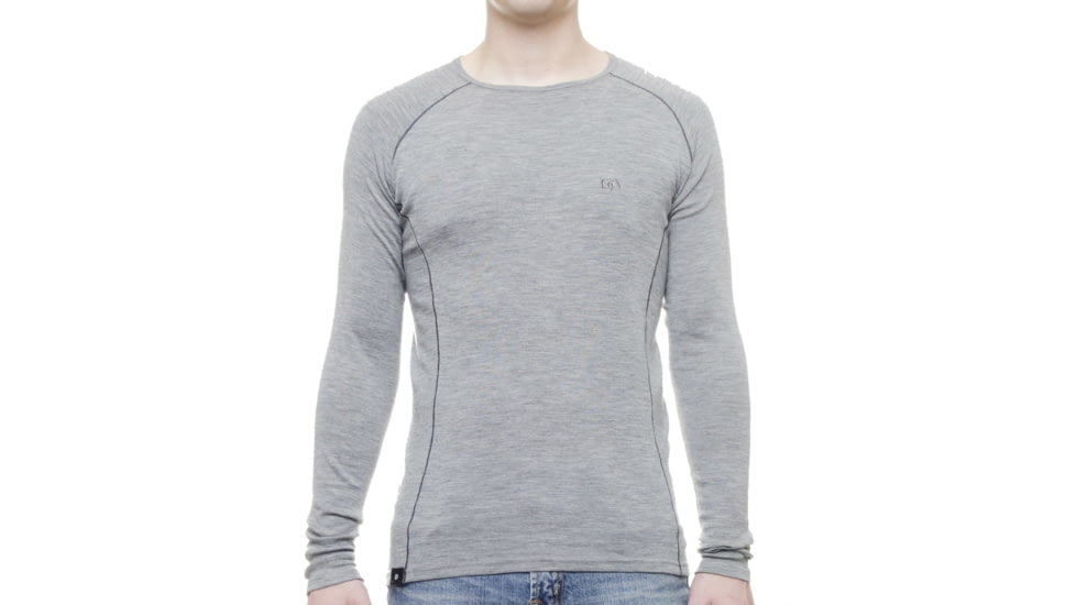 WoolPro Agena Midweight Merino Crew Top - Men's-Heather Grey-Small