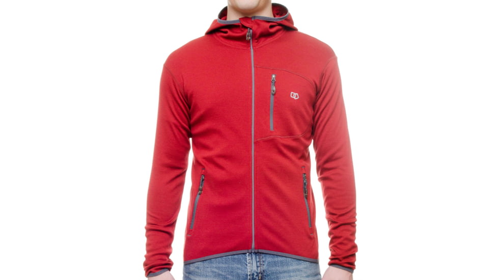 Helios Merino Hoodie - Mens-Crimson-Medium