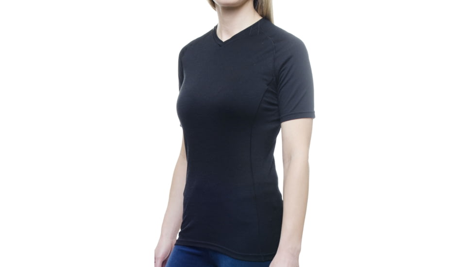WoolPro Juno Lightweight Merino Short Sleeve Top - Women's-Black-Small