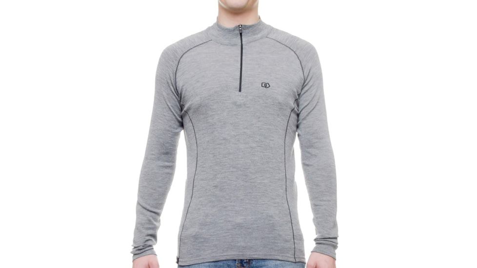 WoolPro Scout Midweight Merino 1/4 Zip Top - Men's-Heather Grey-Small