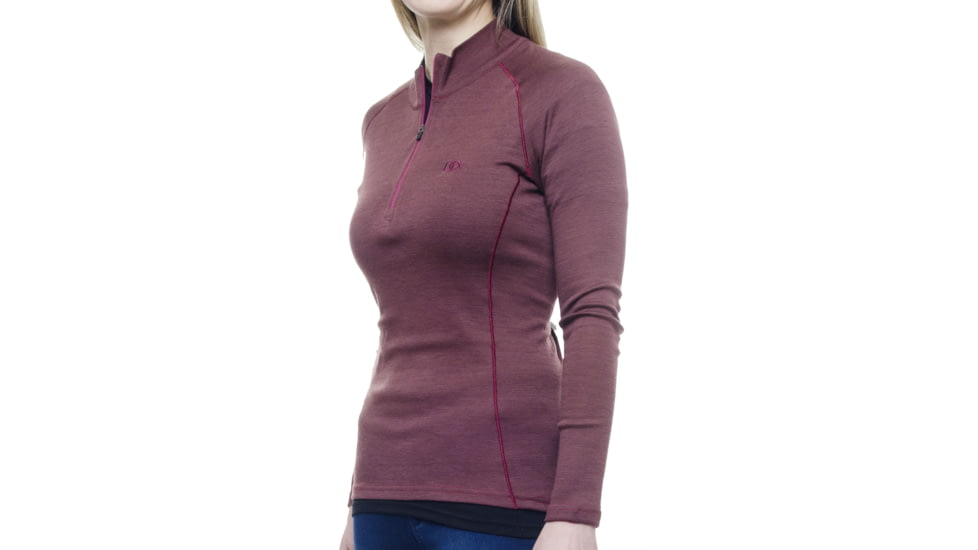 WoolPro Scout Midweight Merino 1/4 Zip Top - Women's-Dark Ruby-Small