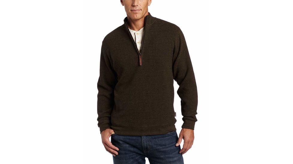 Woolrich Bromley 1/2 Zip - Mens, Mocha Heather, Extra Large, 8090-MOCHAHEATHER-XL