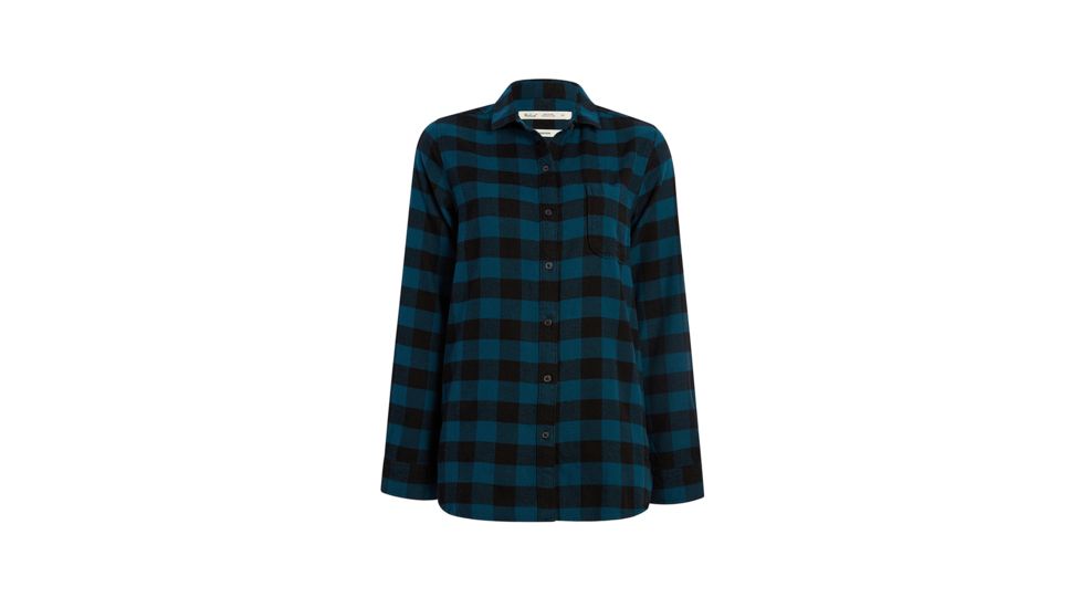 Woolrich Eco Rich Pemberton Boyfriend Tunic Flannel Shirt - Womens, Forest Blue, Large, 2211-FORESTBLUE-L