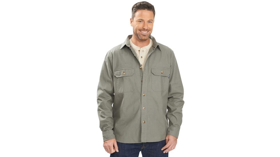 Woolrich Expedition Chamois Shirt - Mens-Field Grey-Medium