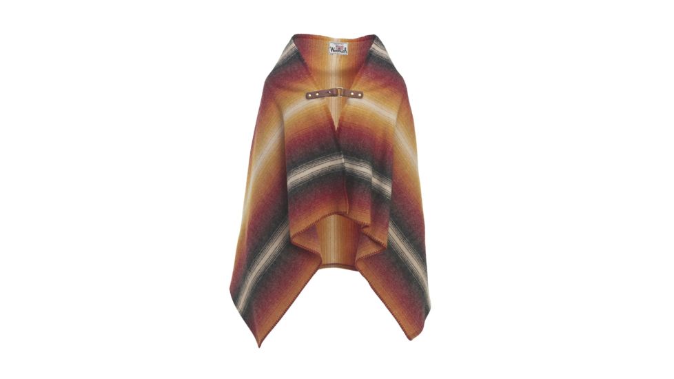 Woolrich Fireside II Wool Blanket Poncho,35x70in, Black Stripe 92019-BCS - BLACK STRIPE-DEMO