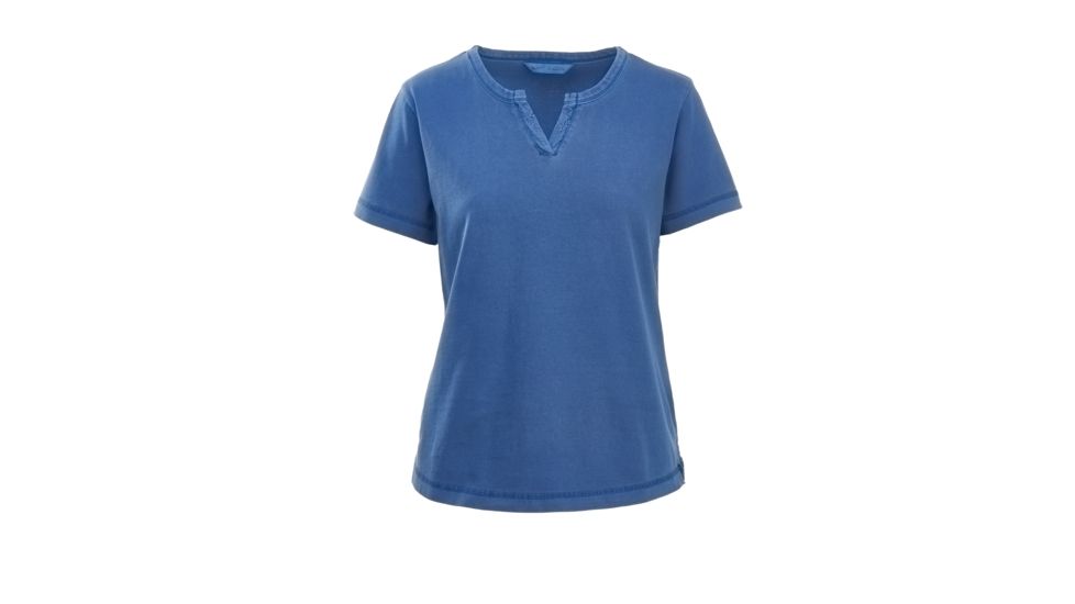 Woolrich First Forks Womens Split Neck Shirt, Bijou Blue, S, 7702-BIJOUBLUE-S