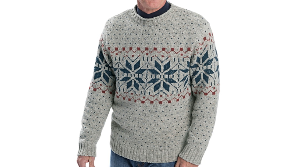 Woolrich Ironstone Rollneck Fairisle Sweater - Mens-Silver Grey Heather-Large