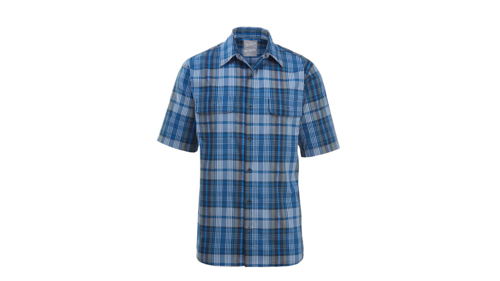 Woolrich Keep It Moving Men's Short Sleeve Shirt, Mountain Blue, 6386