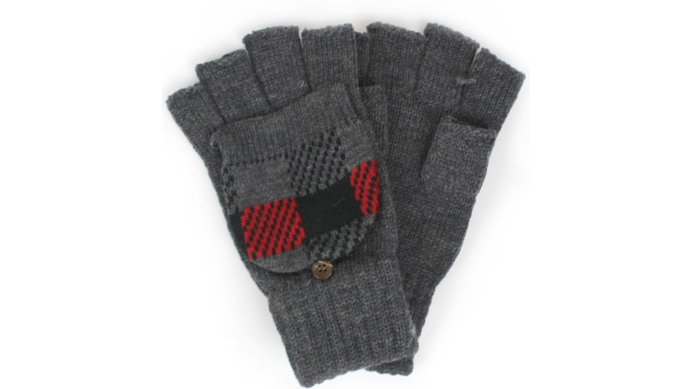 Woolrich Plaid Pop Over Mitts, Fire Brick Plaid, One Size, Q40009-Fire Brick Plaid