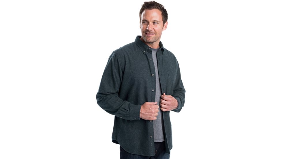 Woolrich Sportsman Chamois Shirt - Mens -Dark Charcoal Heather-Large