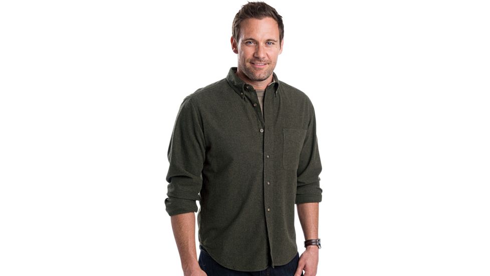 Woolrich Sportsman Chamois Shirt - Mens -Dark Wood Heather-Large