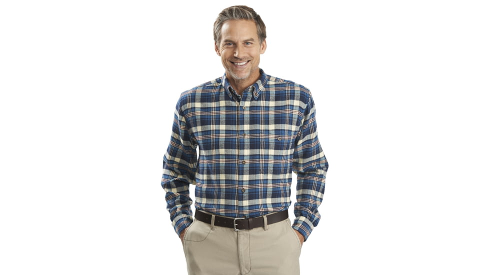 Woolrich Trout Run Flannel Shirt - Men's-Nordic Blue-Small