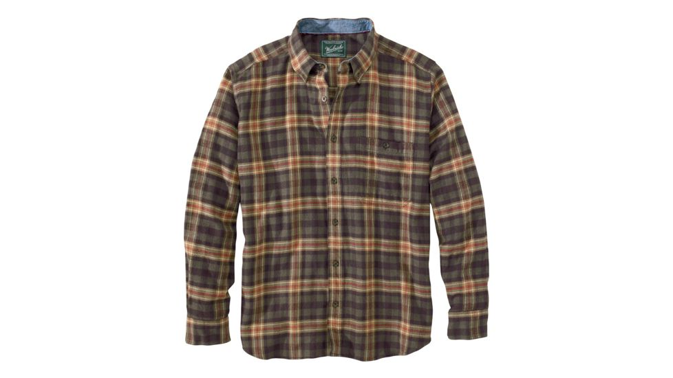 Woolrich Trout Run Flannel Shirt - Men's-Olive Plaid-Small