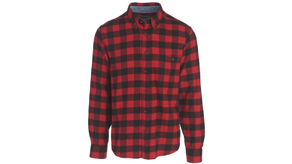 Woolrich Trout Run Flannel Shirt - Men's-Red Buffalo Check-X-Large