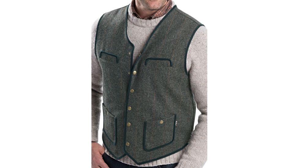 Woolrich Utility Vest - Mens-Wood Herringbone-Large